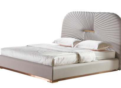 Double bed Bedroom Beige new Creative Modern Design Furniture Wood Luxury Beds
